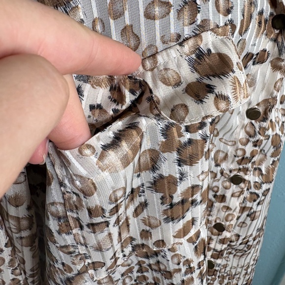 Roz & Ali Animal Print Sheer Blouse - Picture 5 of 10
